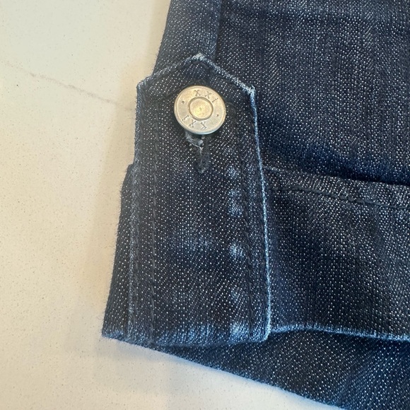 Blue Super High Waisted Denim Jean Shorts with Button Details size 24 - Picture 6 of 7